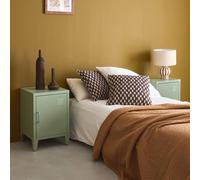 Sweeek - Set Of 2 Industrial Bedside Tables 1 Door Soho Light Green 38X38X57 Cm