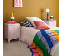 Sweeek - Set Of 2 Industrial Bedside Tables 1 Door Soho Pink 38X38X57 Cm