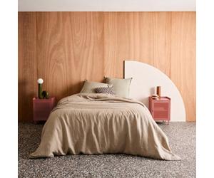 Sweeek - Set Of 2 Industrial Terracotta Metal Bedside Tables With 1 Mesh Door 40 X 37 X 585 Cm - Ohio