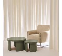 sweeek Set of 2 round nesting coffee tables in Khaki sweeek Khaki