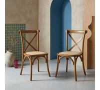 sweeek Set of 2 Vintage Wooden Bistro Chairs in Dark Brown swe ark Brown