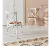 sweeek Set of 2 Vintage Wooden Bistro Chairs in White sweeek White