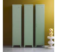 sweeek Set of 3 metal cabinets/lockers with 4 storage compartments in Light Green sweeek Light Green