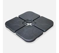 Sweeek - Set Of 4 Base Weights 50X50Cm Black 50X50X7 Cm - Cantilever Parasol Base