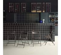sweeek Set of 4 folding steel garden chairs in Dark Grey swe ark Grey