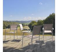 Sweeek - Set Of 4 Garden Chairs In Aluminum Amara White 62X55X84 Cm