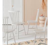 Sweeek - Set Of 4 Hevea Wooden Chairs Romie White 49X44X90 Cm