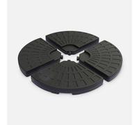 Sweeek - Set Of 4 Rounded Weight Slabs 48X48Cm Black 48X48X8 Cm - Cantilever Parasol Base