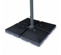 Sweeek - Set Of 4 Square Weight Slabs 51.5X51.5Cm Black 51X51X12 Cm - Cantilever Parasol Base