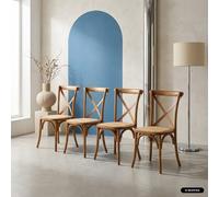 sweeek Set of 4 vintage wooden bistro chairs in Dark Brown sweeek Dark Brown