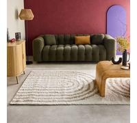 sweeek Shaggy indoor rug, rainbow geometric patterns, beige | Size: 120 cm x 160 cm swe eige 120 cm x 160 cm