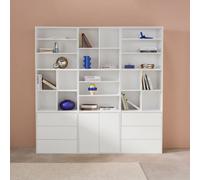 Sweeek - Shelf Kit Modular Bookshelf Wood Decor 9 Elements Kompo White 210X35X210 Cm