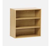 Sweeek - Shelf Library Wood Effect Storage Module 2 Shelves Kompo Light Wood 70X35X70 Cm