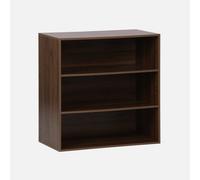 Sweeek - Shelf Library Wood Effect Storage Module 2 Shelves Kompo Walnut Wood 70X35X70 Cm