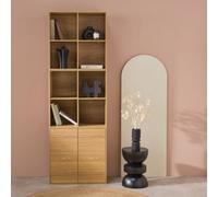 Sweeek - Shelf Modular Bookcase Wood Decor 3 Elements - 2 Doors 8 Compartments Kompo Oak Effect 70X35X70 Cm