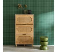sweeek Shoe cabinet wood & cane decor 3 drawers in Beige swe eige