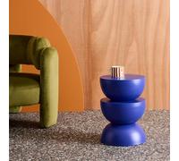 Sweeek - Side Table End Table Bedside Table Metal Diam.32 X H46.5Cm Blue 32X32X46.5 Cm - Coumba