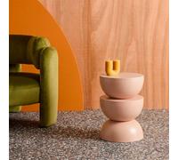 Sweeek - Side Table End Table Bedside Table Metal Diam.32 X H46.5Cm Nude 32X32X46.5 Cm - Coumba
