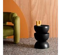 Sweeek - Side Table End Table Bedside Table Metal Diam.32 X H46.5Cm Black 32X32X46.5 Cm - Coumba