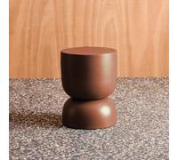 Sweeek - Side Table End Table Metal Bedside Table Diam.32 X H42Cm Madi Terracotta 32X32X42 Cm