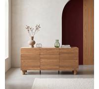 Sweeek - Sideboard 3 Drawers 3 Doors Wood Decor Hazel Wood Effect 160X40X73 Cm - Ayana
