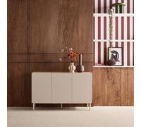 Sweeek - Sideboard Metal And Wood Decor 3 Doors 120 Cm Beige And Natural - Ashton