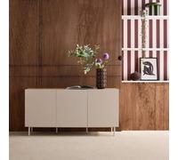 Sweeek - Sideboard Metal And Wood Decor 3 Doors 150 Cm Beige And Natural - Ashton