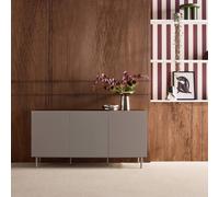 sweeek Sideboard metal & wood decor 3 doors 150 cm in Grey swe rey