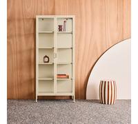 sweeek Sideboard, steel & tempered glass china cabinet with 2 doors in Beige swe eige