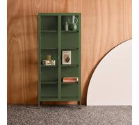 sweeek Sideboard, steel & tempered glass china cabinet with 2 doors in Green swe reen