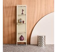 sweeek Sideboard, steel & tempered glass display cabinet with 1 door in Beige swe eige