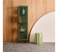 sweeek Sideboard, steel & tempered glass display cabinet with 1 door in Green swe reen
