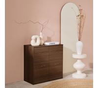Sweeek - Sideboard, Walnut Wood Effect 2-Door Storage Unit W 70 X D 35 X H 70 Cm - Kompo