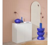Sweeek - Sideboard White Wood Effect 2-Door Storage Unit W 70 X D 35 X H 70 Cm - Kompo