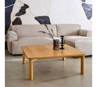 sweeek Square coffee table in hevea wood oak veneer in Beige swe eige