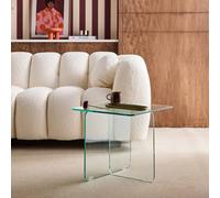 sweeek Square coffee table tempered glass in Clear swe lear