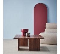 Sweeek - Square Coffee Table Walnut Wood Effect Tilos 80X80X36 Cm