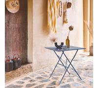 sweeek Square Folding Metal Bistro Garden Table 2-seater in Blue swe lue