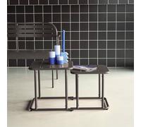 sweeek Square outdoor nesting table in steel in Dark Grey swe ark Grey
