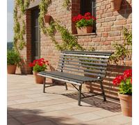 sweeek Steel garden bench 2-seater in Dark Grey swe ark Grey