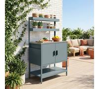 sweeek Steel outdoor kitchen 2 hanging shelves 2 doors L80cm in Grey swe rey