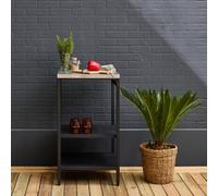 Sweeek - Steel Outdoor Kitchen With 2 Shelves, Black L49Cm - Naxos