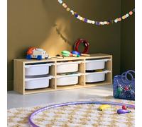 Sweeek - Storage Unit For Children 6 Plastic Boxes Sora Natural 97.5X21X29.4 Cm