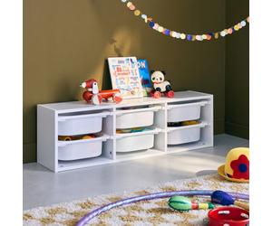Sweeek - Storage Unit For Children 6 Plastic Boxes Sora White 97.5X21X29.4 Cm