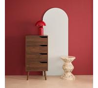Sweeek - Tall Chest Of Drawers Wood Decor 4 Drawers Walnut 48X39.5X96 Cm - Nepal