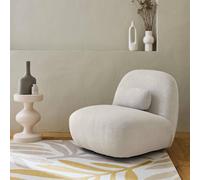 sweeek Textured Terry Swivel Armchair in Cream swe ream
