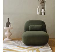Sweeek - Textured Terry Swivel Armchair Spino Khaki 85X85X75 Cm