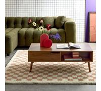 Sweeek - Vintage Coffee Table In Walnut Wood Nepal Walnut 110X59X39 Cm