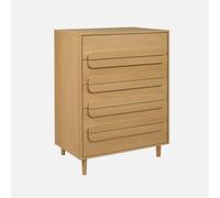 Sweeek - Vintage Oak Wood Effect 5 Drawer Chest Juliana 80X40X113 Cm