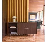 sweeek Vintage sideboard wood decor & stainless steel 2 doors 150cm in Dark Brown swe ark Brown